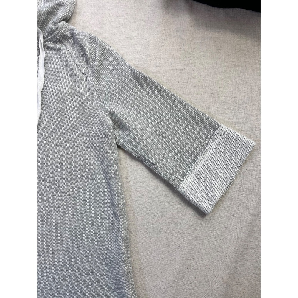 Soft Surroundings Just Beachy Hooded Henley Womens sz S Gray Pullover Top Spring - Picture 5 of 15